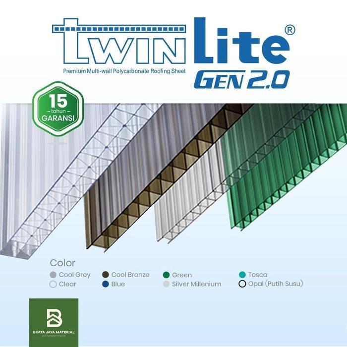 Atap Flat Transparant Polycarbonate Twinlite 5mm Clear Tembus Cahaya Gratis Ongkir