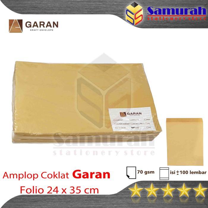 SALE Garan Amplop Kertas Coklat Folio 24 x 35 cm Gramasi 70 Gsm Isi 100 Pcs Original Berkualitas