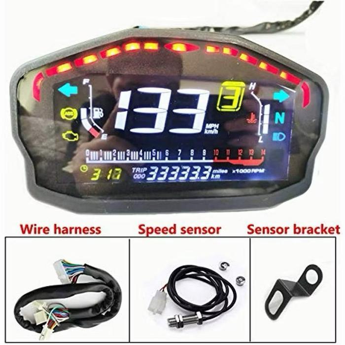 Speedometer Spidometer Digital Led Ducati Coustom Universal Motor Vario Beat Mio M3 Dll Gnb66