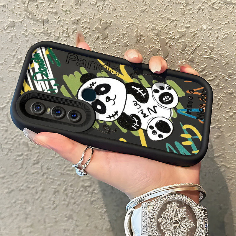 Casing Hp VIVO V15 Case Casing Panda kecil yang rusak pola Kasus HP Tangga Langit Mewah Silikon Soft