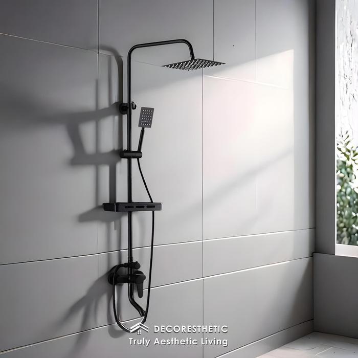 Decoresthetic Set Shower Dinding Panas Dingin Kamar Mandi Set Kepala Sower Kotak Peralatan Mandi