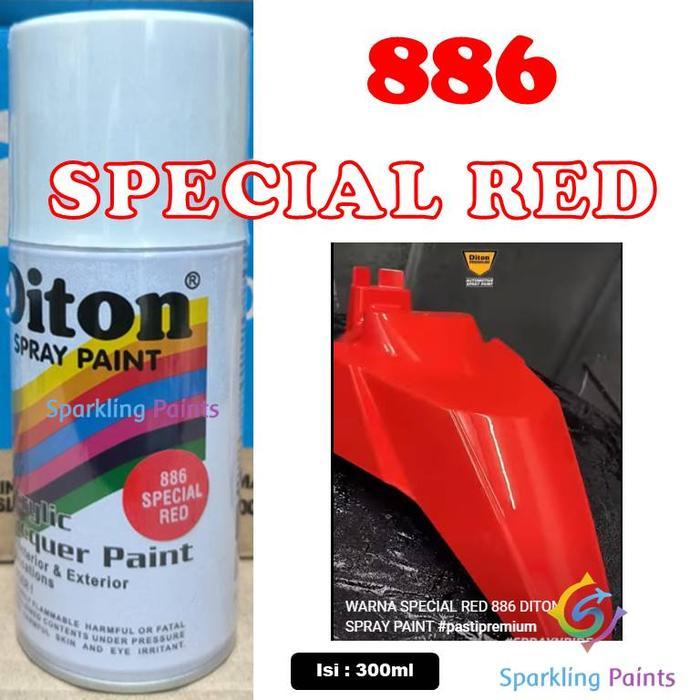PILOX DITON SPECIAL RED 886 300ML WARNA SPESIAL MERAH CERAH KILAP MENGKILAP GLOSSY SEPEDA MOTOR