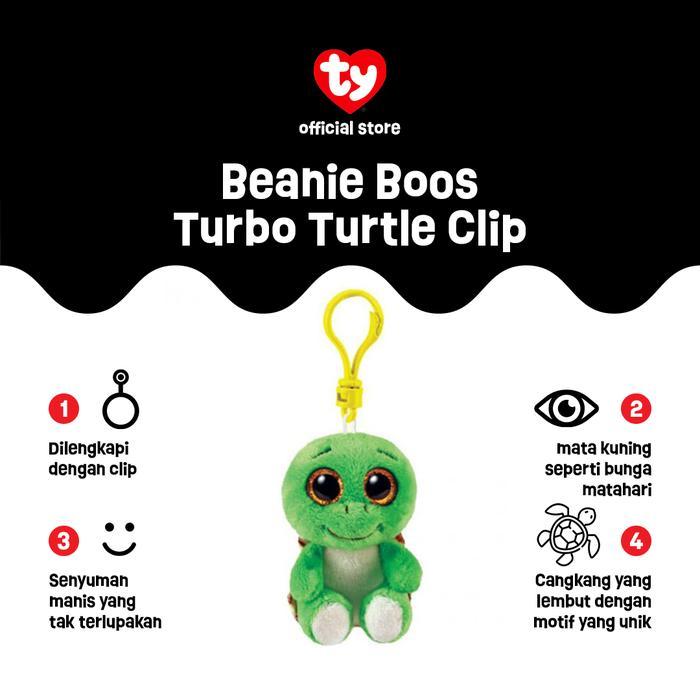 TY Beanie Boos Turbo Turtle Keychain - Gantungan Kunci Boneka