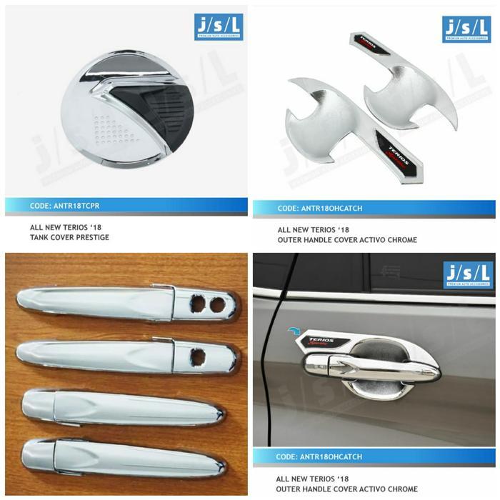 Paket Outer Handle Tank Cover All New Terios Keyles 2018-2021 Chrome