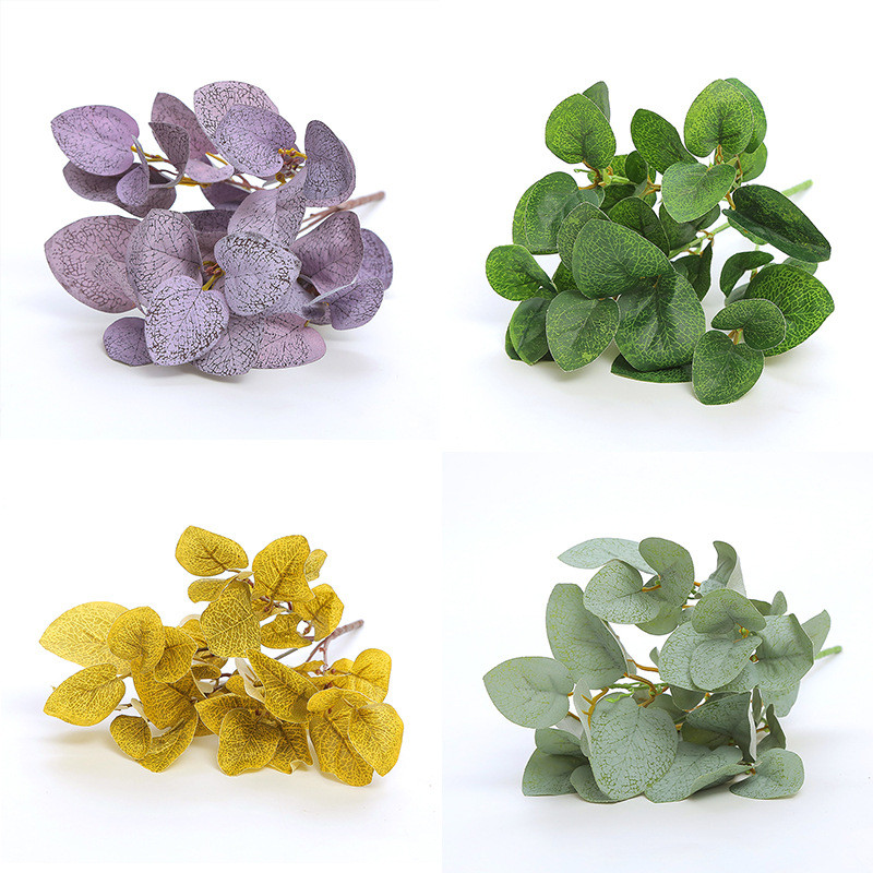 Eucalyptus Garland Long Leaves Foliage Plant Greenery Fake Plastic Branches Green Bushes For Home