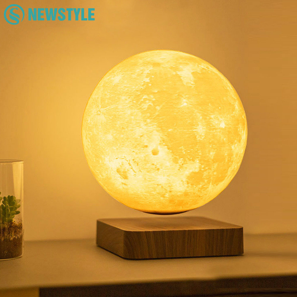 Novelty Levitating Moon Night Light 360 Rotation Magnetic Floating Moon Lamp With 3 Colors For for