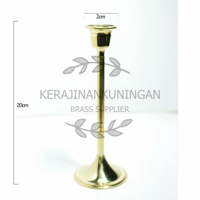 tangkai lilin tempat lilin kuningan tinggi 20cm