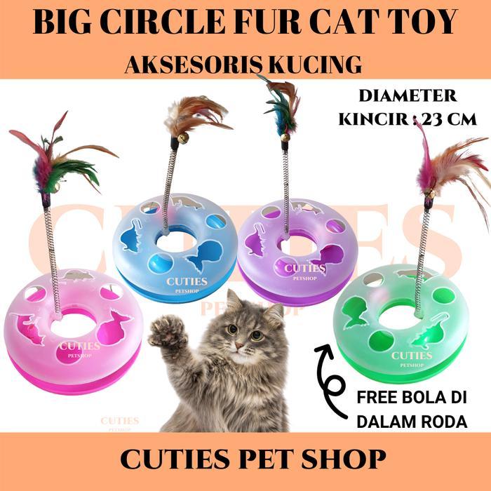 Big Circle Fur Cat Toy / Kincir Mainan Kucing / Games / Bola Hewan Pet