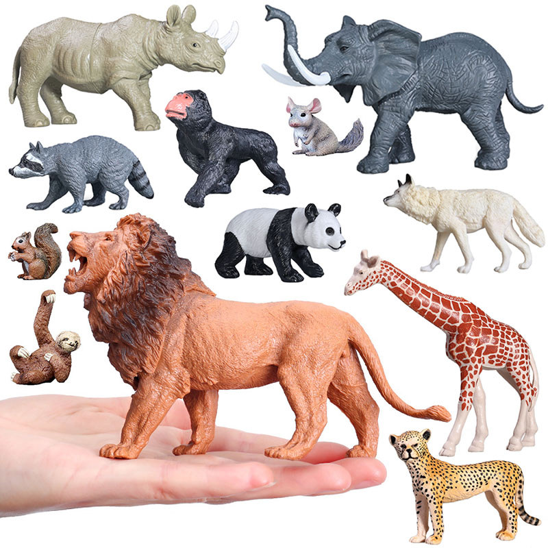 New Wild Animal Zoo Tiger Kangaroo Elephant Snake Bear Deer Koala Squirrel El Figurine Collecta Toy