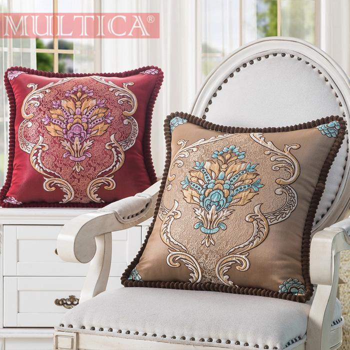 MULTICA Sarung Bantal Bordir Bunga Sarung Bantal Timbul Tali Manik Sarung Bantal Jacquard untuk