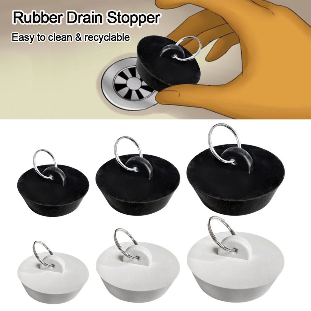 3pcs/set Rubber Round Washroom Kitchen Bathtub Stopper Sewer Bathroom Supplies Drain Cover