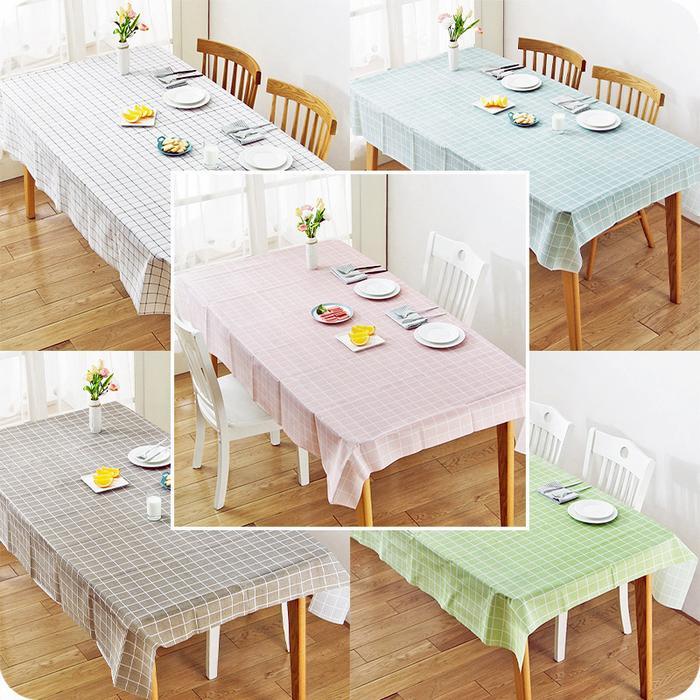 Taplak Meja Makan PVC Plastik Kain Flanel Tebal Renda Kursi 6 Aneka Mo