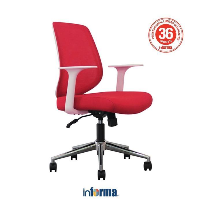 [WAKULLA] Sunon Shield Kursi Kantor Sandaran Rendah - Merah Tempat Duduk Perabot Kerja Kursi Jaring