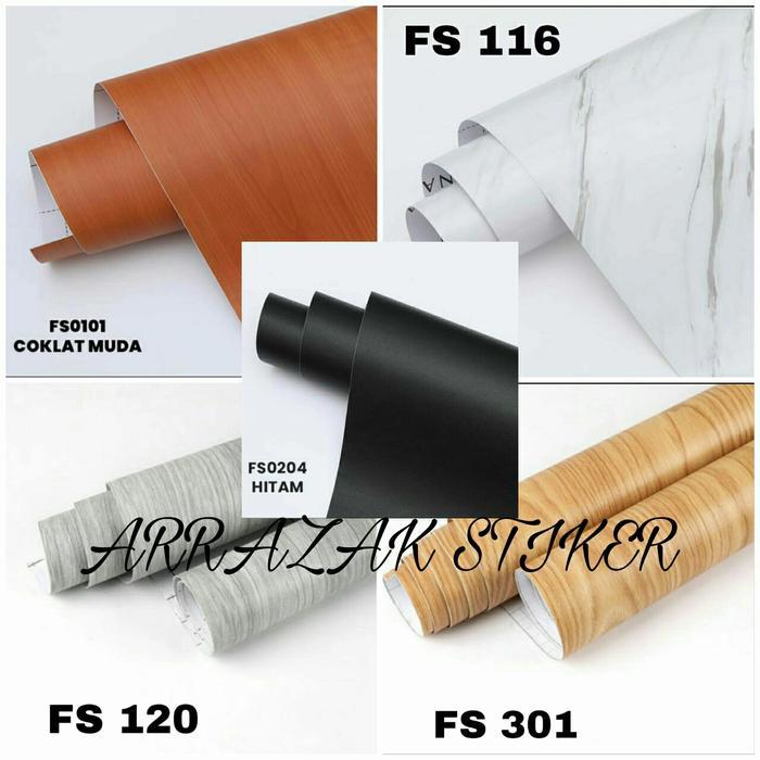 "New" Wallpaper Stiker Dinding Lemari Meja Lantai Pintu Motif Serat Kayu 3D