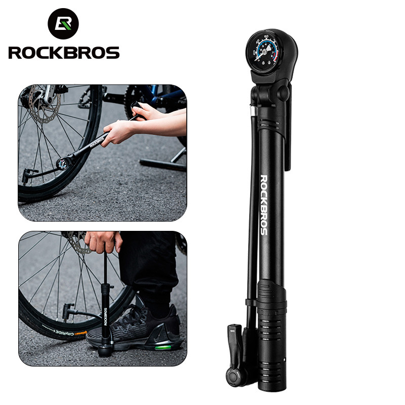 Rockbros Pump 120I Portable Air Pump Presta Schrader Ultralight Hand Pump With Pressure Gauge Mtb