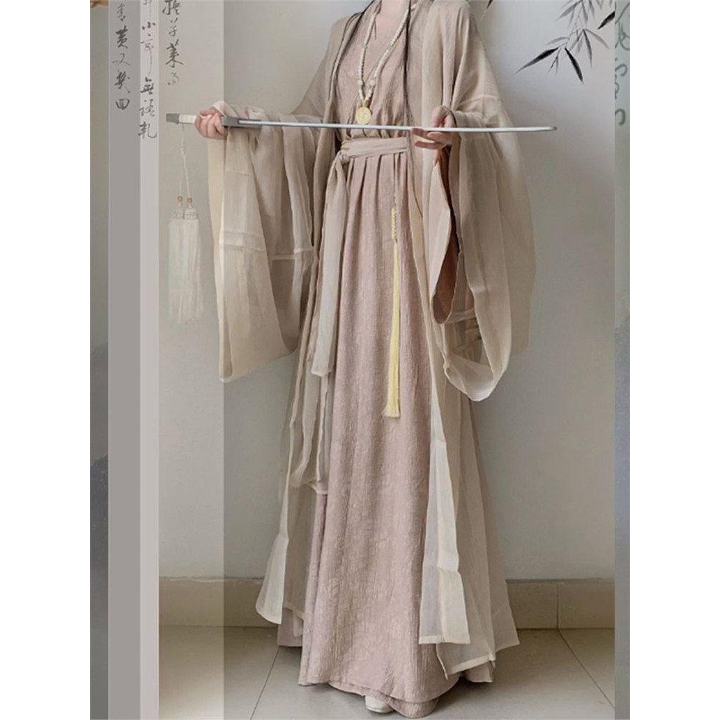 Cotton&Linen Hanfu Dress Women Chinese Traditional 2pcs Robe Hanfu Halloween Cosplay Costume Autumn