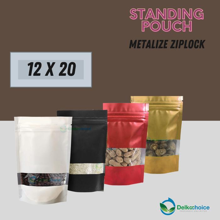 STANDING POUCH WINDOW ALUMUNIUM BERWARNA 12 X 20