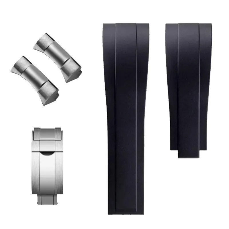 20Mm 21Mm 22Mm Soft Rubber Strap For Tudor 39Mm 1958 Bb58 Black Bay Panda Pro Black Shield Watchband
