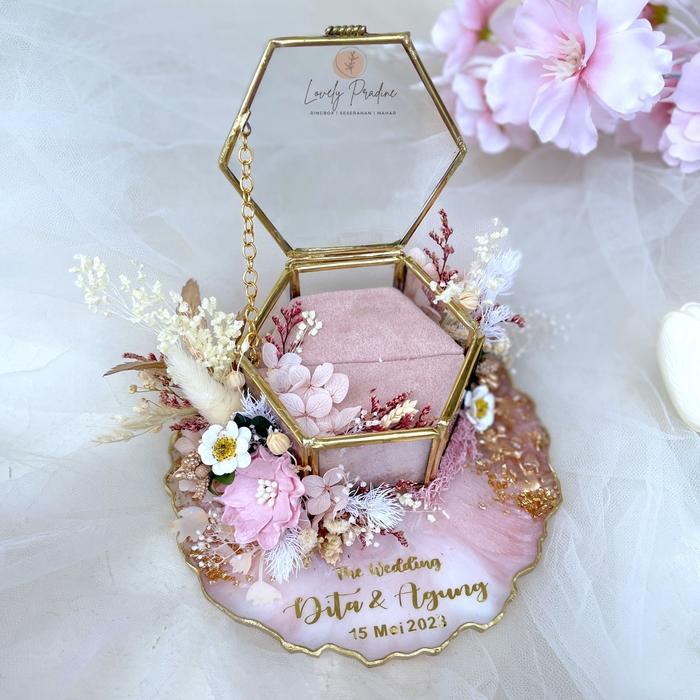 Ringbox Terarium Resin Kotak Cincin Lamaran Tunangan Pernikahan Premium Dengan Design Mewah Elegan