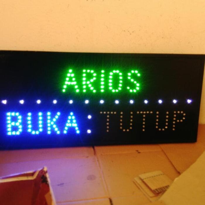 Led sign / tulisan lampu led nama buka tutup saklar on off