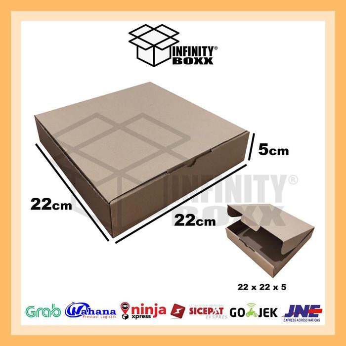 kotak kardus pizza box die cut ukuran 22X22X5