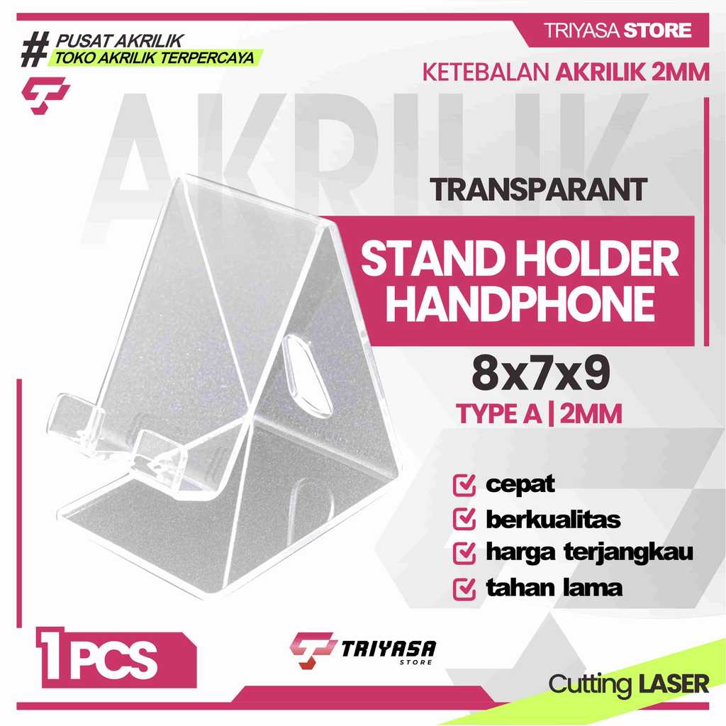 Acrylic Produk Display Phone Stand Holder / Akrilik untuk Konter HP / Stand Holder Hp