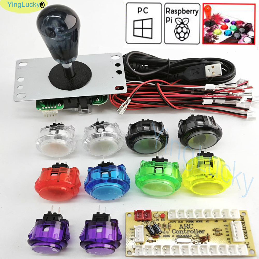 Joystick DIY kit PC Raspberry Pi Arcade Game Kit 2 Players Arcade Push Button American Style
