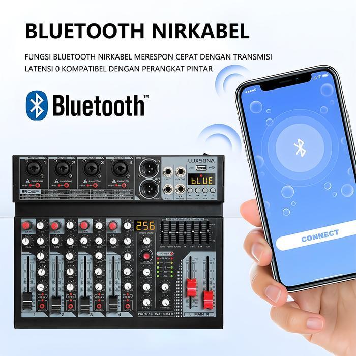 LUXSONA MIXER AUDIO 256DSP DIGITAL PROFESIONAL 4/6 CHANNEL MIXER MENDUKUNG USB MIXER BLUETOOTH