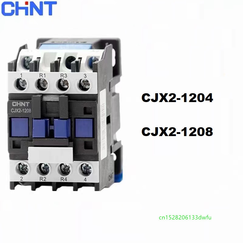 Terbaru CHINT CJX2-1204 4NO CJX2-1208 2NO 2NC 12A LC1D AC Contactor DIN Rail Mount Electric Power Co