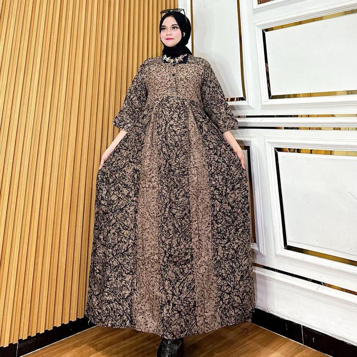 Gamis clara coklat series gamis busui bumil jumbo model terbaru gamis buat kondangan kekinian viral