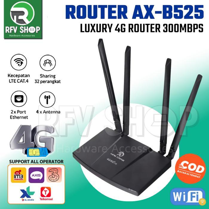 Router Modem Wifi 4G Lte Ax-B525 All Operator Gsm 4 Antena Ax B525