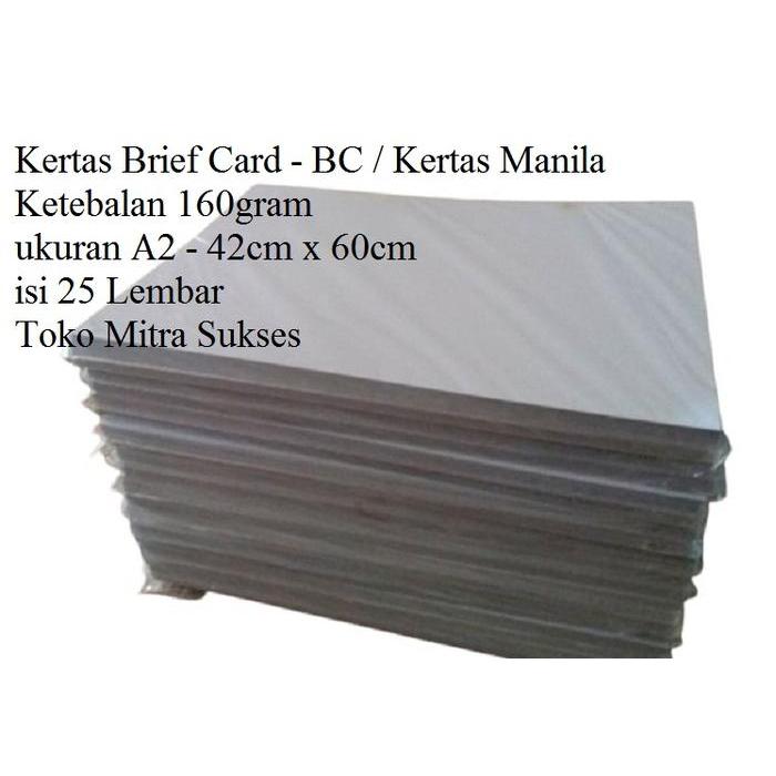 Kertas Brief Card - Bc - Kertas Manila 160Gram A2 Isi 25 Lembar