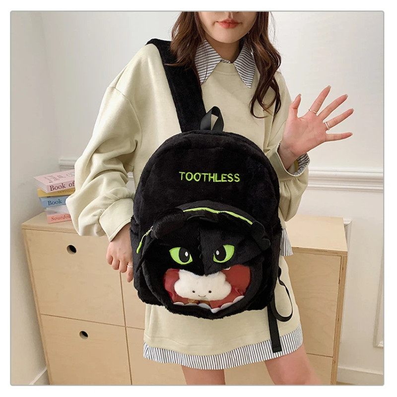 New Dragon Taming Master Dinosaur Toothless Baby Plush Cute Black Sha White Sha Backpack Ugly Cute