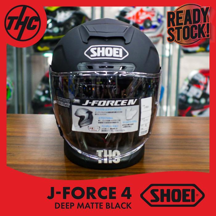 Bebas Ongkir SHOEI J-FORCE 4 DEEP BLACK MATTE HALF FACE HELM J FORCE4 ORIGINAL PREMIUM HELMET
