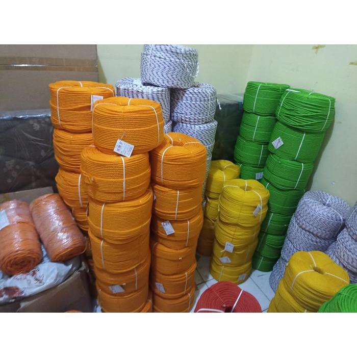 New Tali Tambang Plastik 5mm Per Roll - Warna Pilihan - Ukuran 5mm - Berat 2.9-3kg - Panjang 200M -