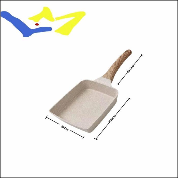 Tamagoyaki Pan White Granite Penggorengan Telur Omelette Anti lengket 18cm