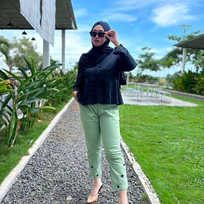 Celana Mevin Pants Celana Variasi Kancing Bahan Twill Streach Premium Tebal Melar Tebal Halus Pasti