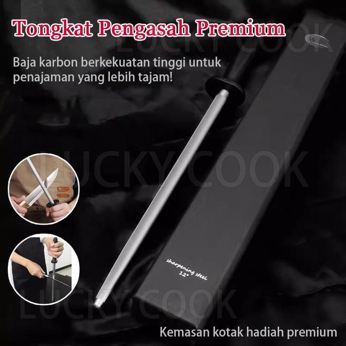 Alat Pengasah Asah Pisau Tongkat - Pengasah Pisau Daging Asahan Pisau Stik Stainless Steel knife