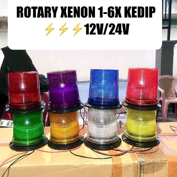 ROTARY XENON MODEL SERI H 12V-24V ROTARI XENON BOHLAM 12V-24V (1X-6X KEDIP)
