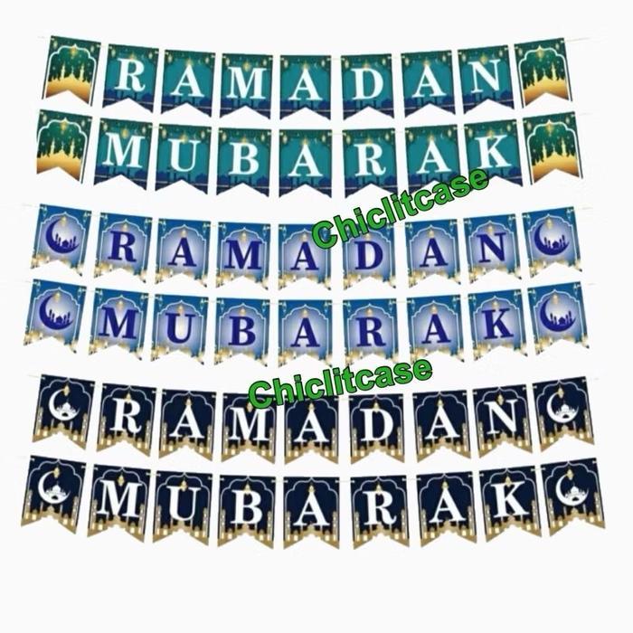 Eid mubarak banner flag bunting lebaran eid mubarak/ramadan mubarak/ idul fitri