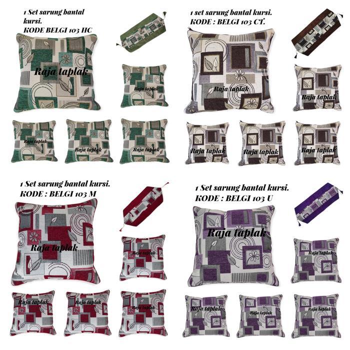 Sarung bantal kursi sofa /sarung bantal kursi tamu 1 set + taplak