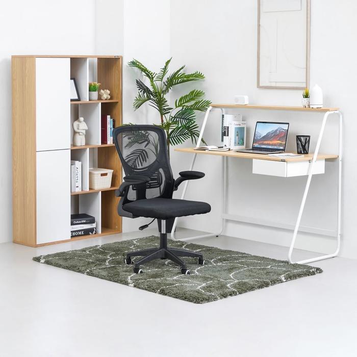 Informa Zidan Kursi Kantor Sandaran Rendah - Hitam Kursi Kerja Putar Jaring Perabot Kantor Tempat