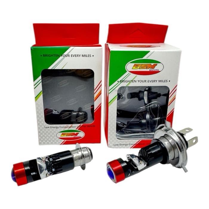 BSM LED LAMPU LED LASER H6 H4 BLUELENS SUPER TERANG DEKAT PUTIH JAUH KUNING MOTORCYCLE