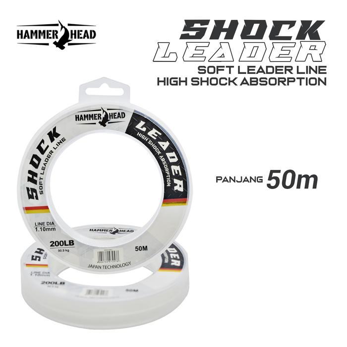 Tali Pancing Leader Hammerhead Shock Leader - 50M Clear - Japan Technology - Abrasion Resistant -