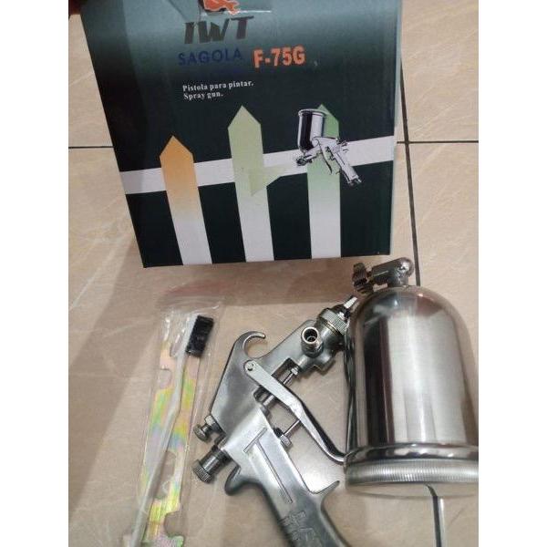 SPRAY GUN TABUNG ATAS F75 F75 G SAGOLA IWT 400ML F75
