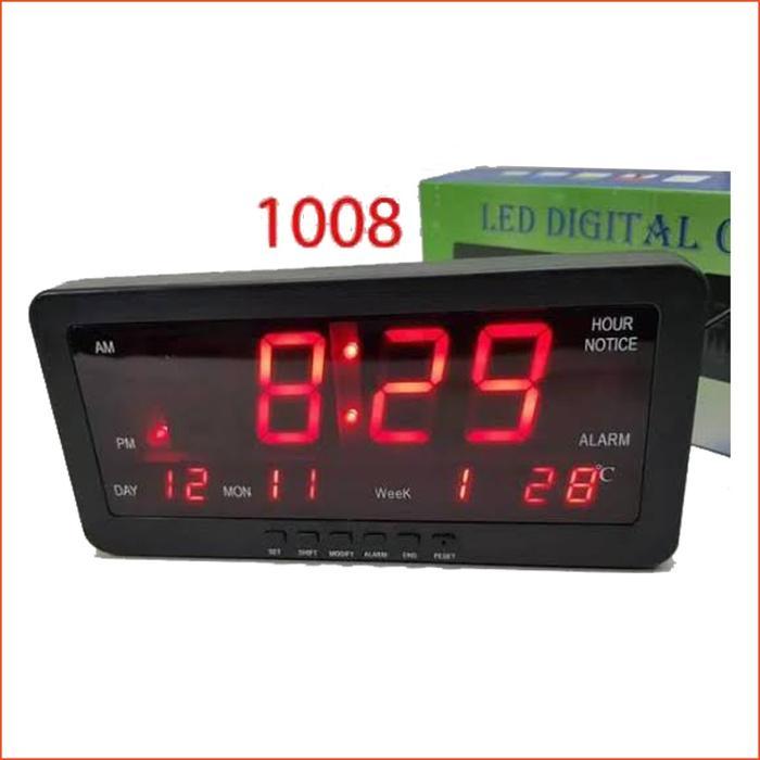 Jam Meja LED Digital 1008 Merah / Jam Dinding LED Digital Clock RED