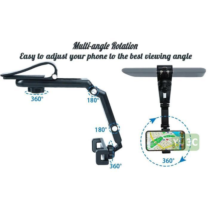 Stok Baru Penyangga Hp Holder Hp Mobil Tongsis Selfie Sun Visor Car Phone Holder Bracket Dudukan