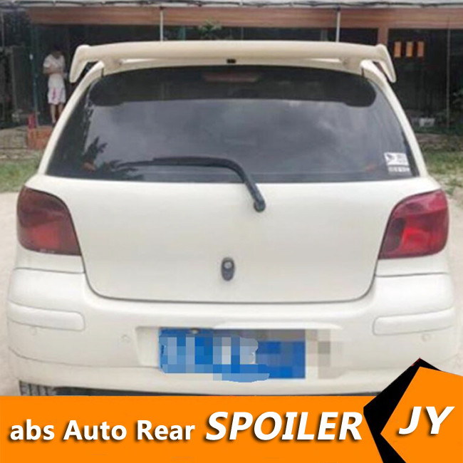 For Vitz Hatchback Spoiler 2001-2008 Toyota Yaris Spoiler wxkD ABS plastic Material Car Rear Wing Co