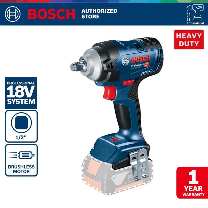 Bosch Brushless Impact Wrench / Kunci Impact Baterai 18Volt SQ 1/2" GDS 18V-400 (UNIT ONLY)
