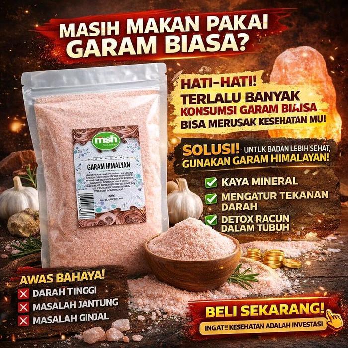 [] Garam Himalayan 200gr , Himalayan Salt Asli , Himalayan Salt Premium , Asli Himalayan Salt